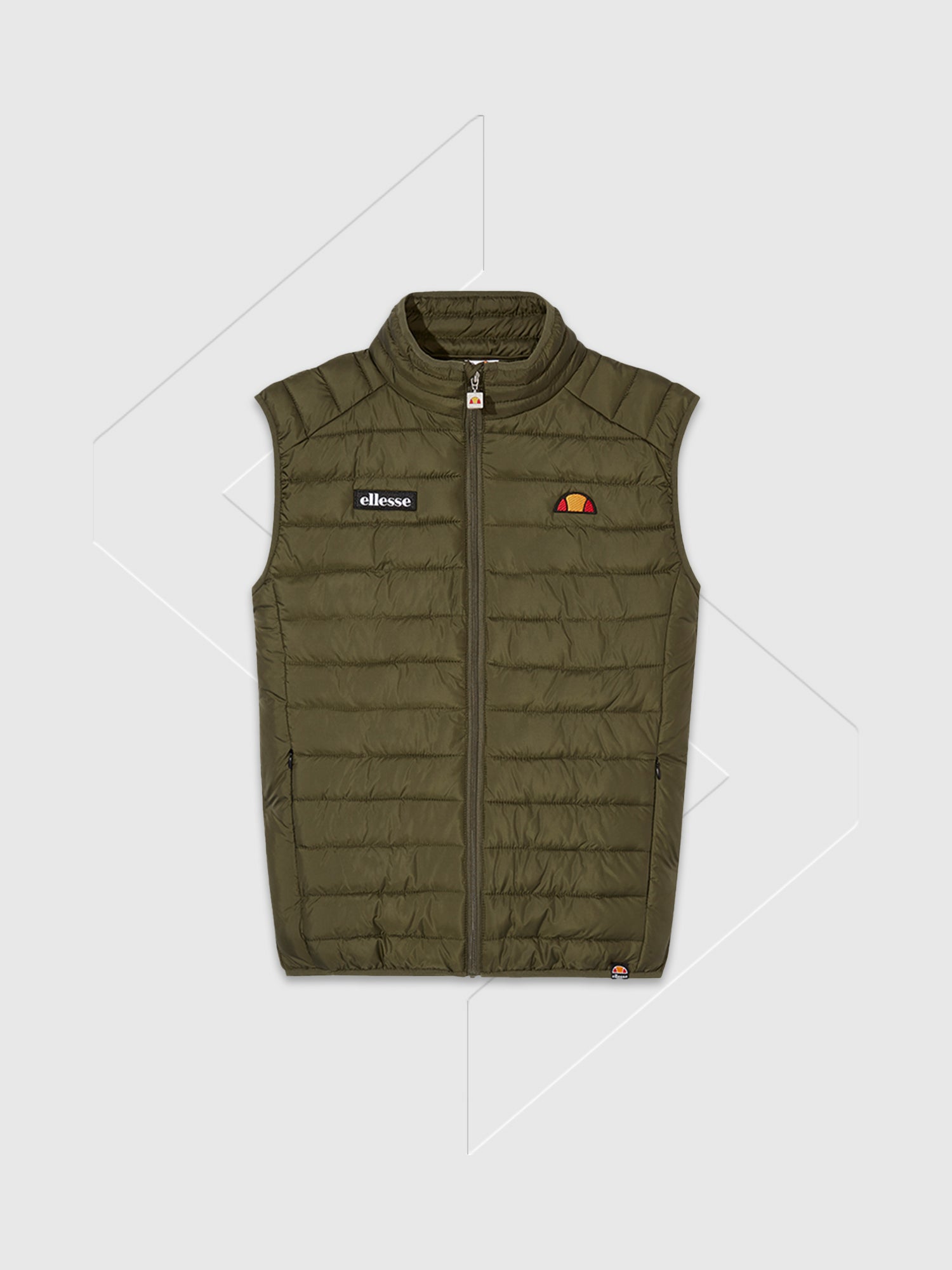 Ellesse Bardy Gilet Zip Jacket Puffer Khaki from Saxumo