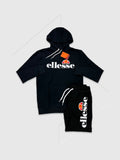 Ellesse SL Gottero OH Bossini Hoodie/Short Set Black