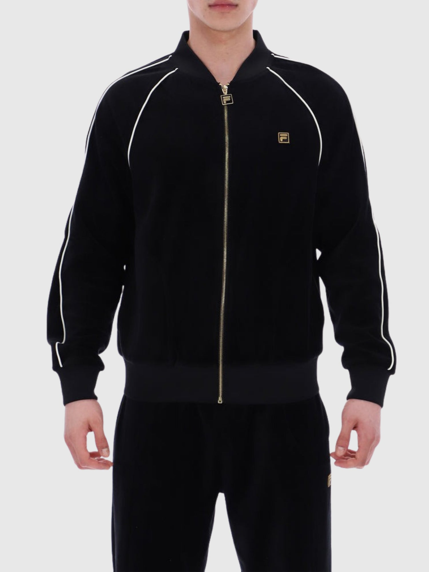 FILA Fella Velour Jacket Black/Coconut Milk from Saxumo.com