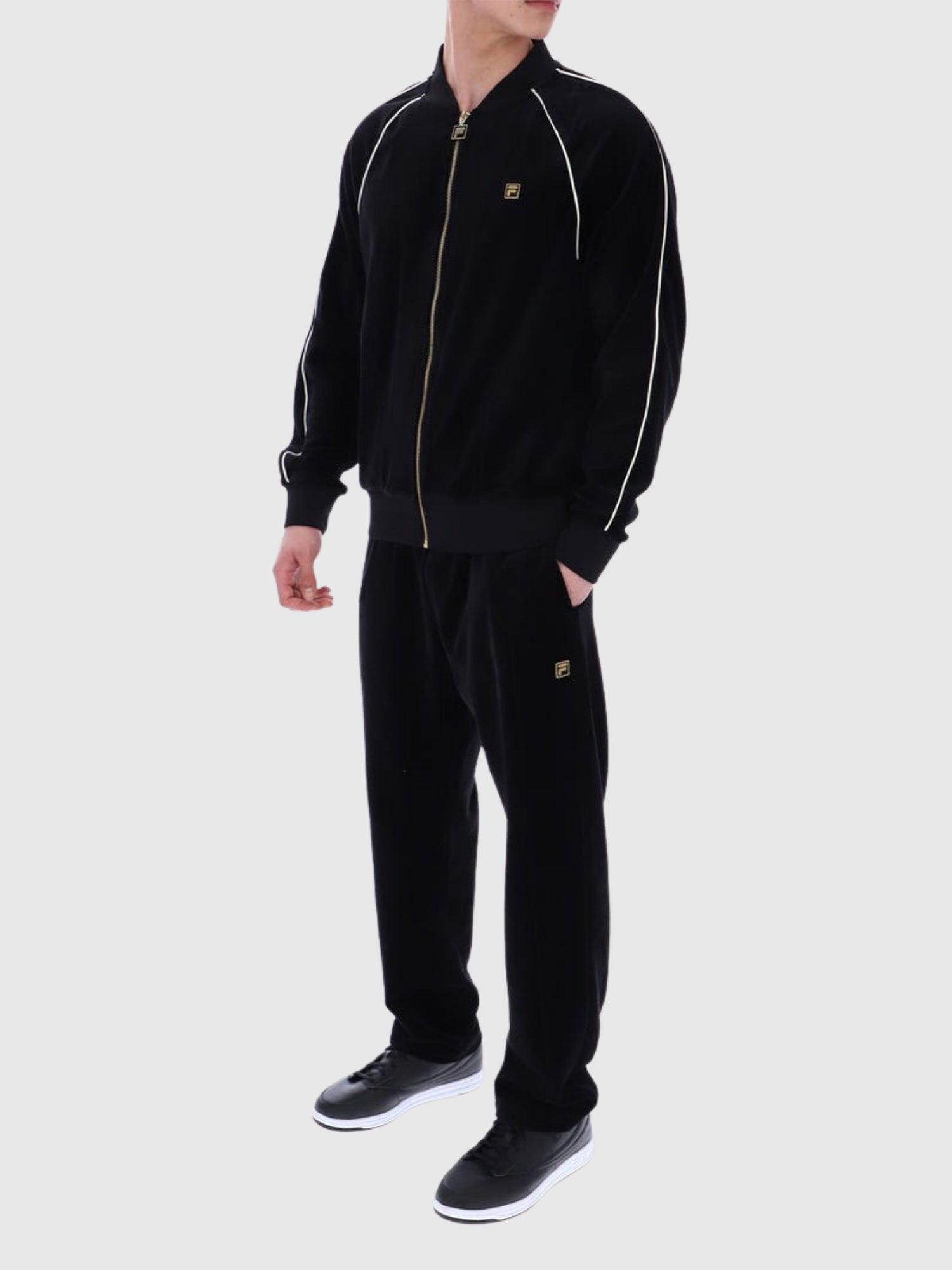 FILA Fella Velour Jacket Black/Coconut Milk from Saxumo.com