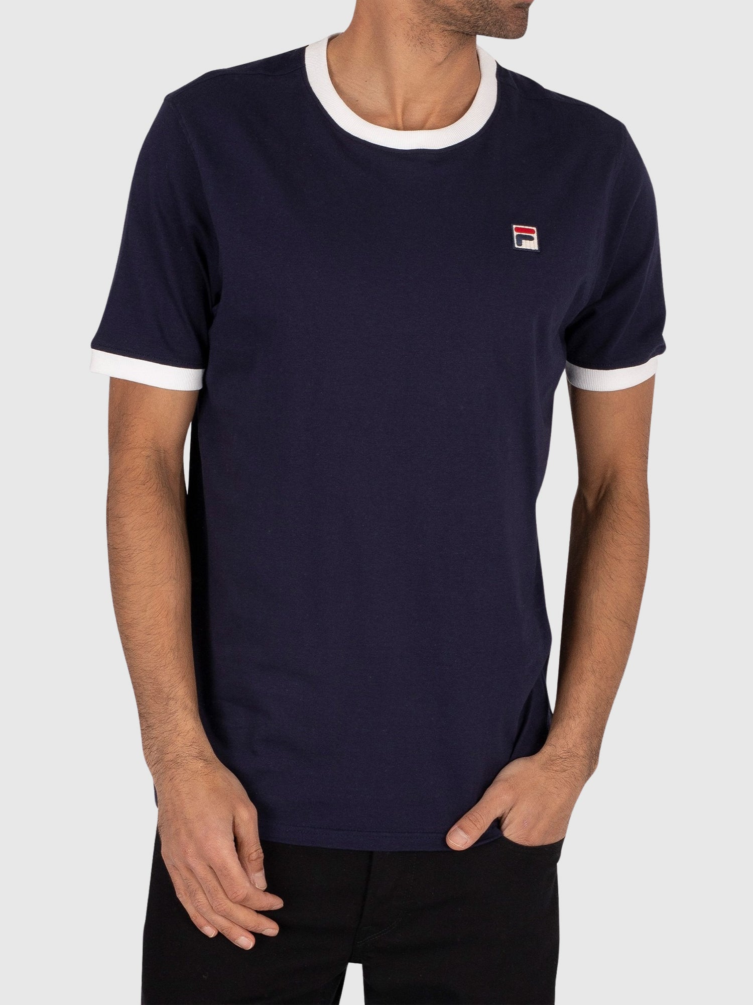 FILA Marconi Essential Ringer T-shirt Navy/White from Saxumo.com