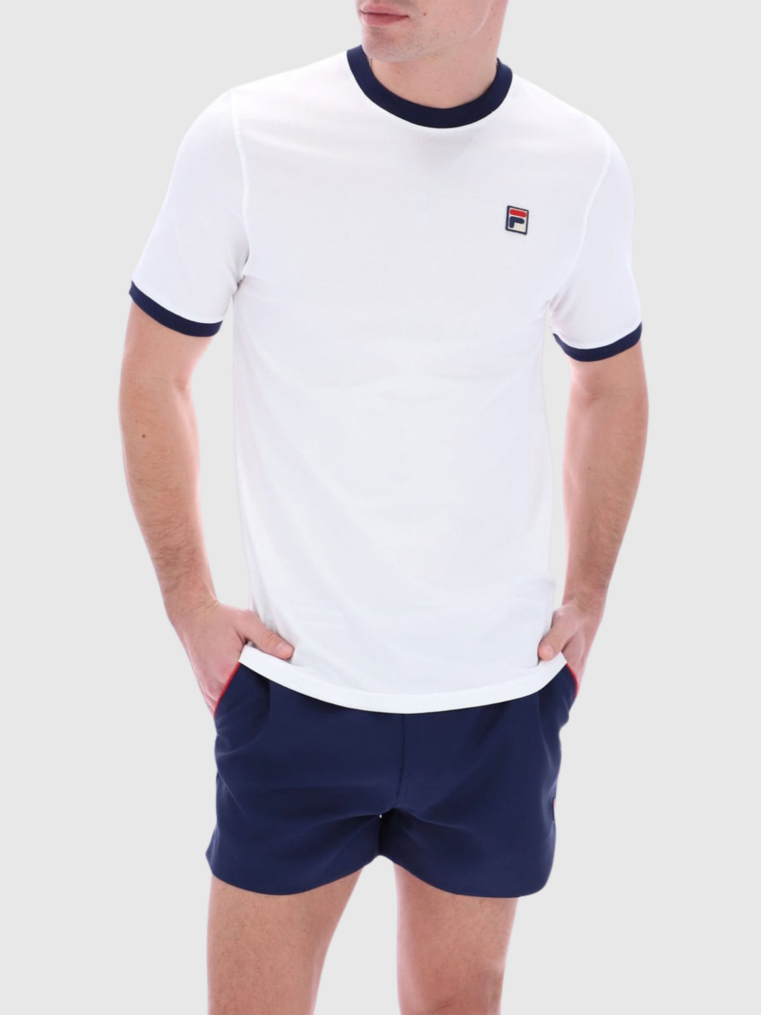 FILA Marconi Essential Ringer T-shirt White/Navy from Saxumo.com