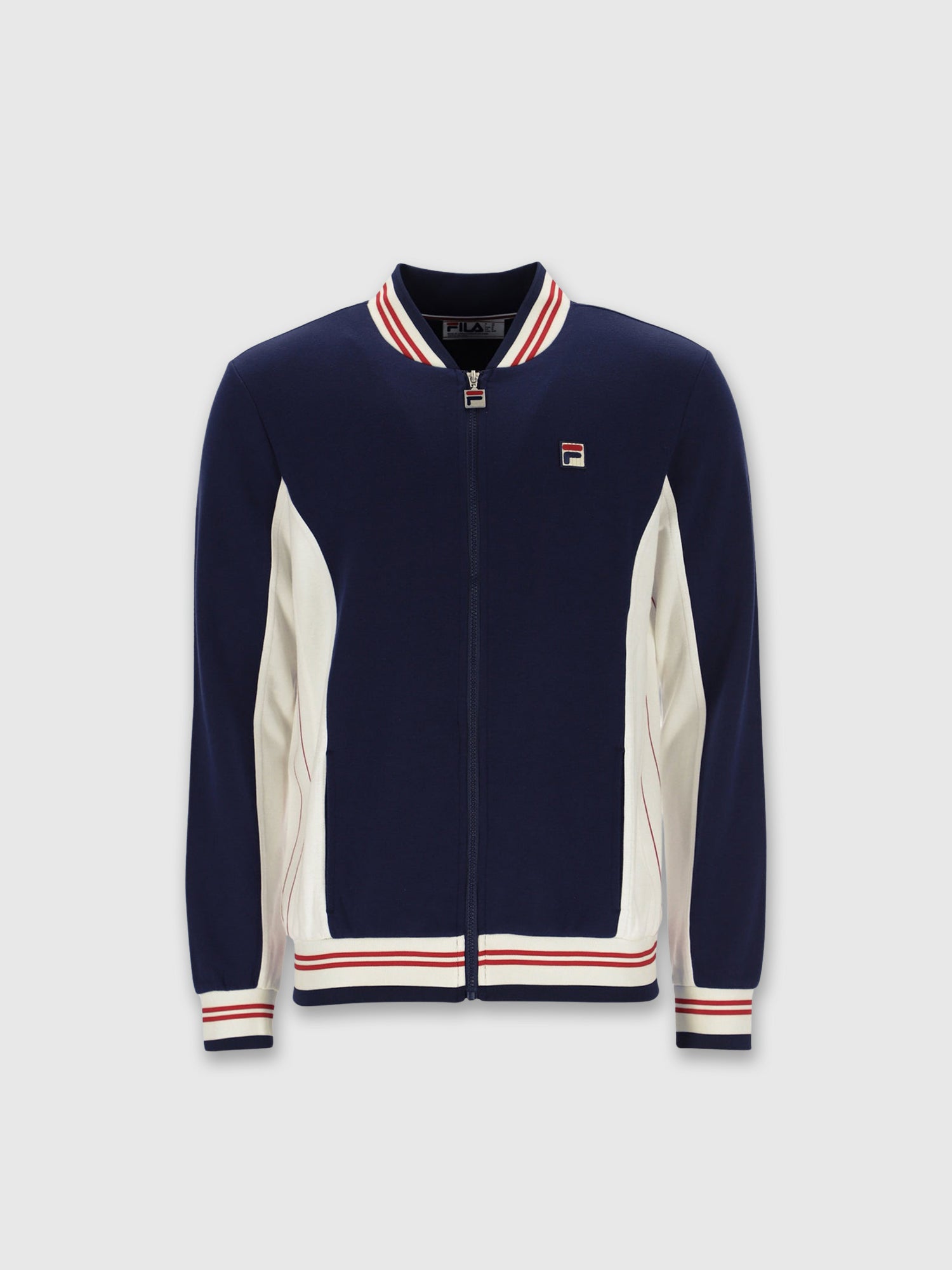 FILA Settanta Baseball Track Jacket Navy/Gardenia/Red from Saxumo.com