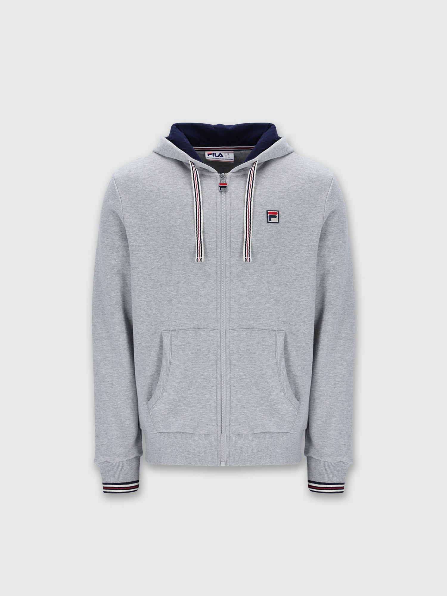 FILA Tenconi Zip Up Hoodie Light Grey/Navy from Saxumo.com