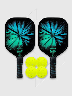 Franklin Dagger 2-Player Pickleball Paddle and Ball Set Black/Green/Blue from Saxumo.com