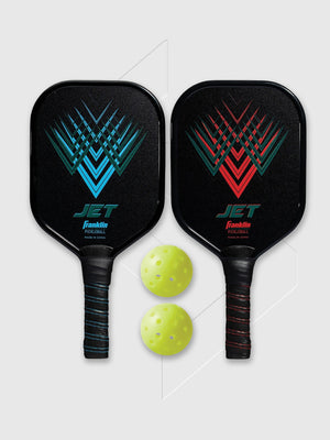 Franklin Jet 2-Player Pickleball Paddle and Ball Set Black/Red/Blue from Saxumo.com