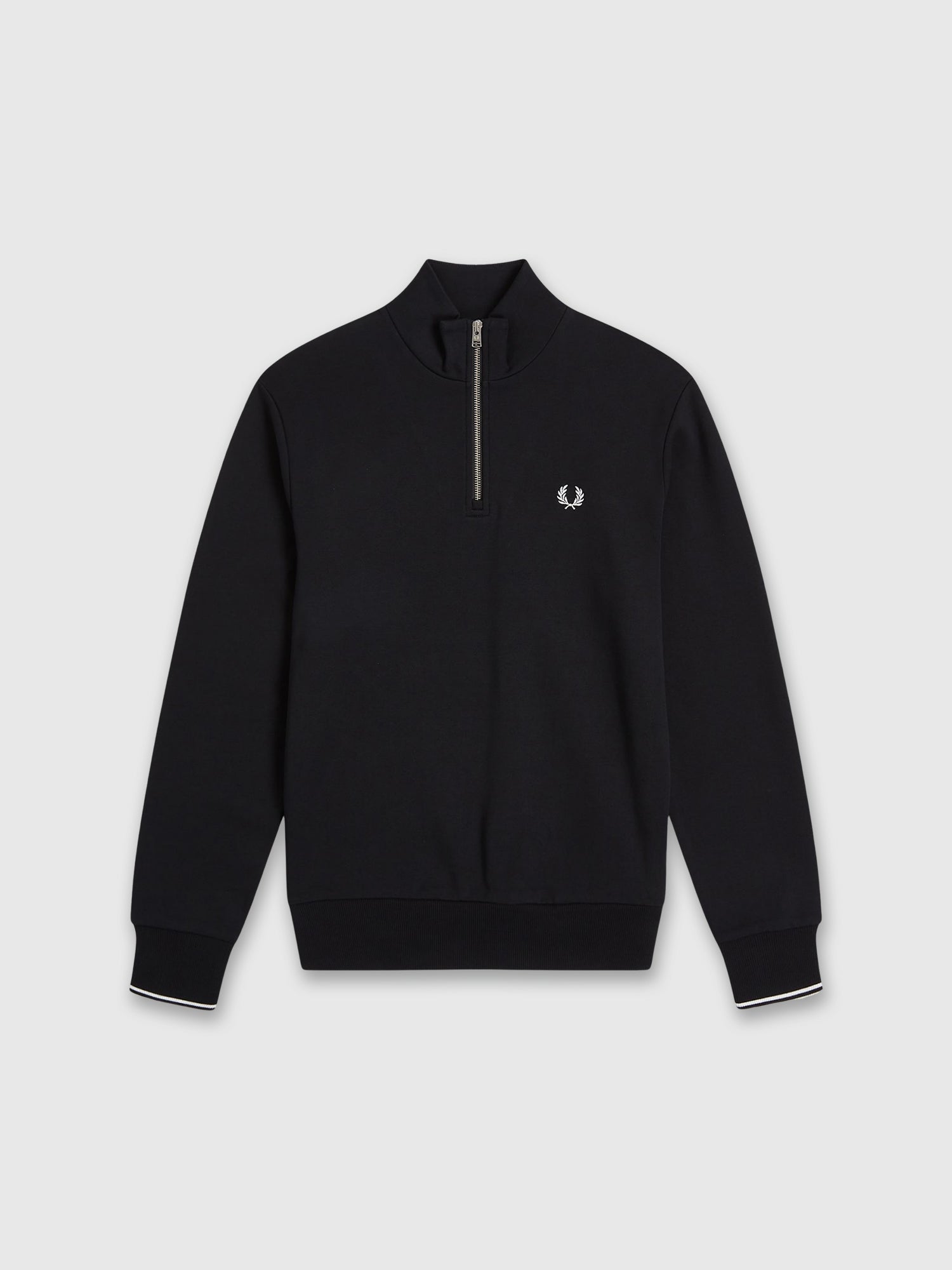 Fred Perry Half Zip Sweatshirt Black from Saxumo.com
