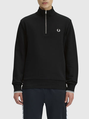 Fred Perry Half Zip Sweatshirt Black from Saxumo.com
