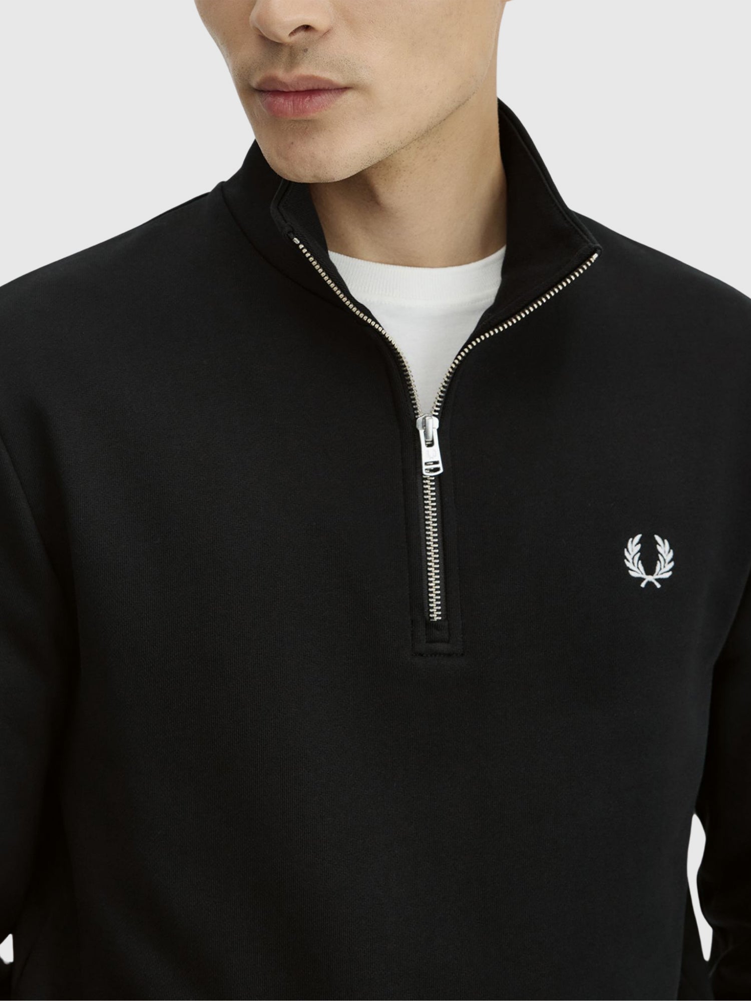 Fred Perry Half Zip Sweatshirt Black from Saxumo.com