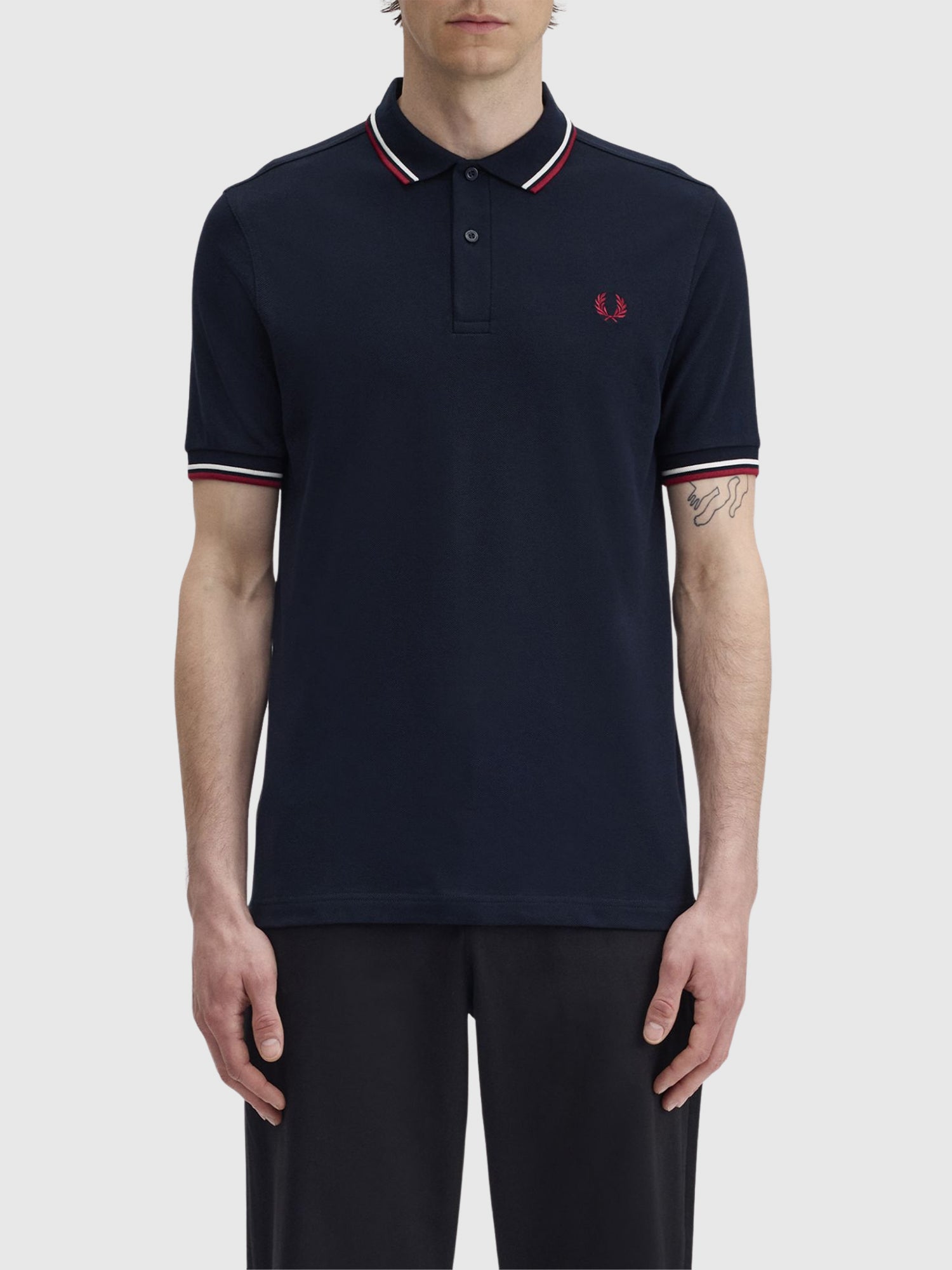 Fred Perry Twin Tipped Shirt Navy/White/Red from Saxumo.com
