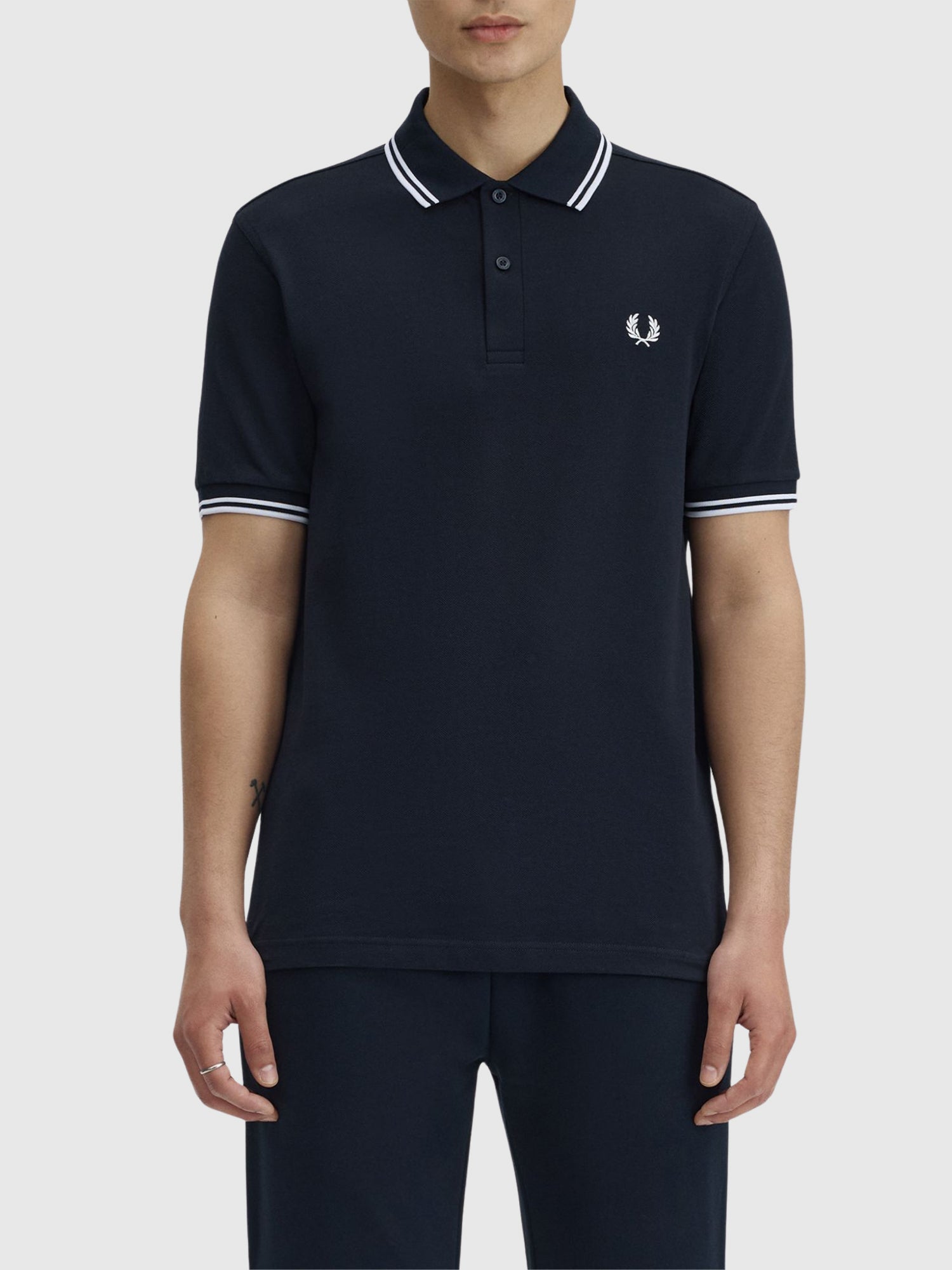 Fred Perry Twin Tipped Shirt Navy/White from Saxumo.com