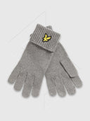 Lyle and Scott Cotton Merino Gloves Mid Grey Marl from Saxumo