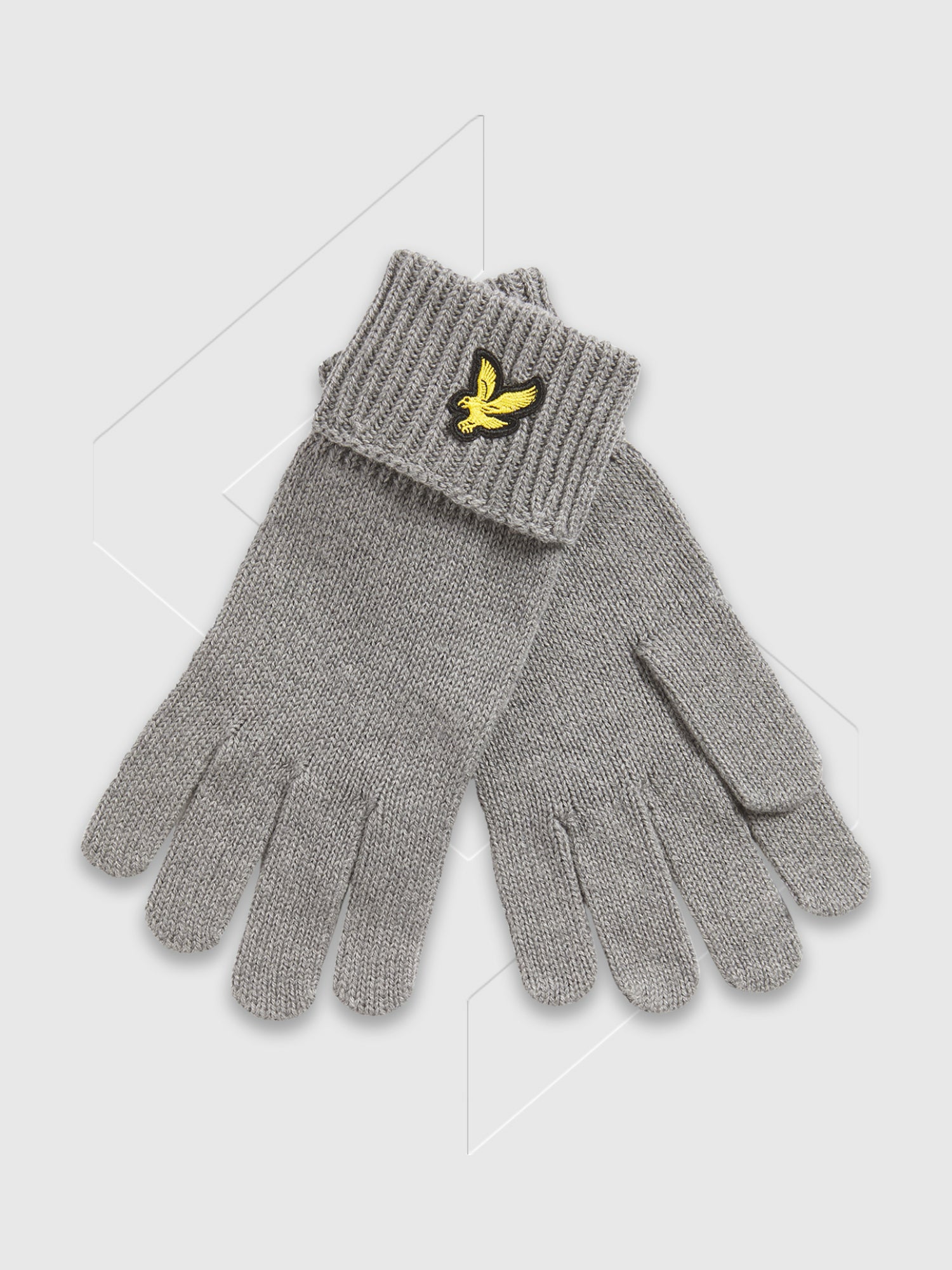 Lyle and Scott Cotton Merino Gloves Mid Grey Marl from Saxumo.com