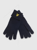 Lyle and Scott Cotton Merino Gloves Dark Navy