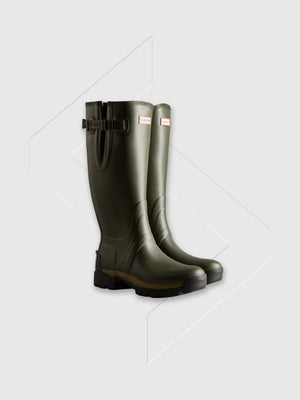 Hunter Balmoral Adjustable Wellington Boots Dark Olive from Saxumo.com