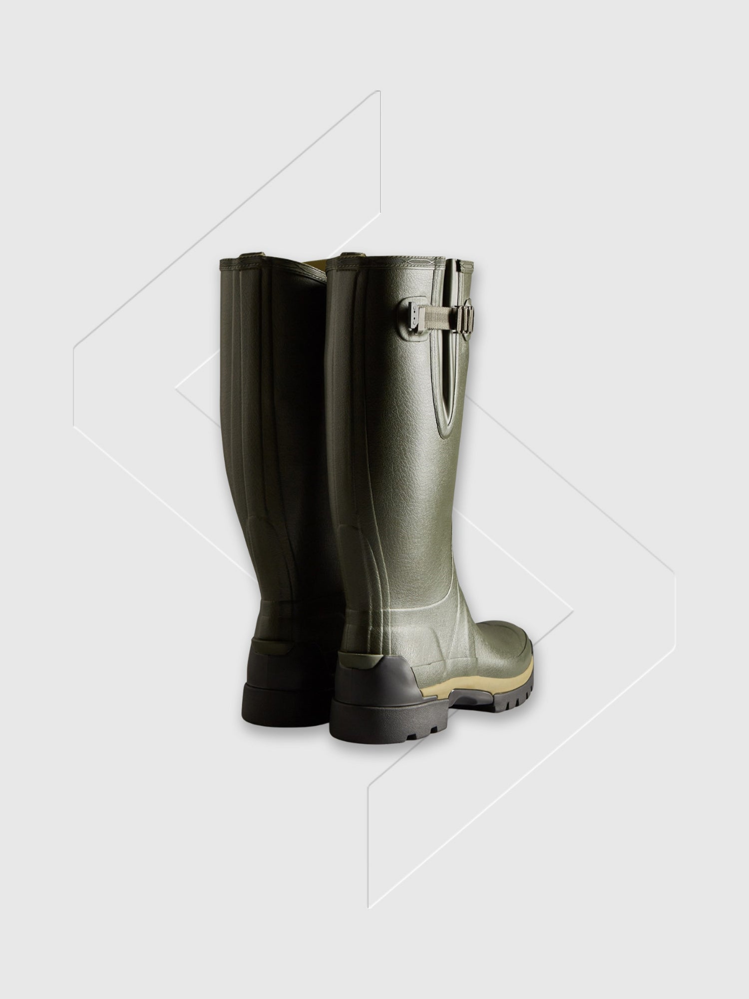 Hunter Balmoral Adjustable Wellington Boots Dark Olive from Saxumo.com