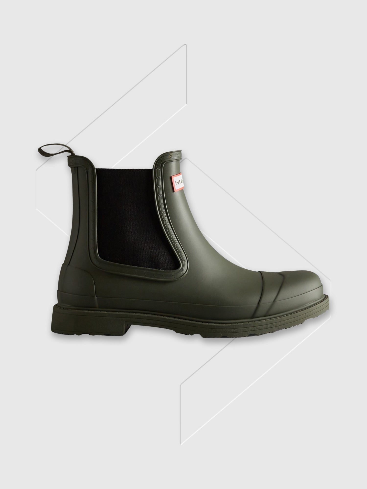 Hunter Commando Chelsea Boots Dark Olive from Saxumo.com