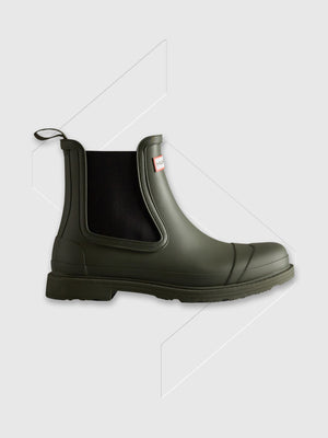 Hunter Commando Chelsea Boots Dark Olive from Saxumo.com