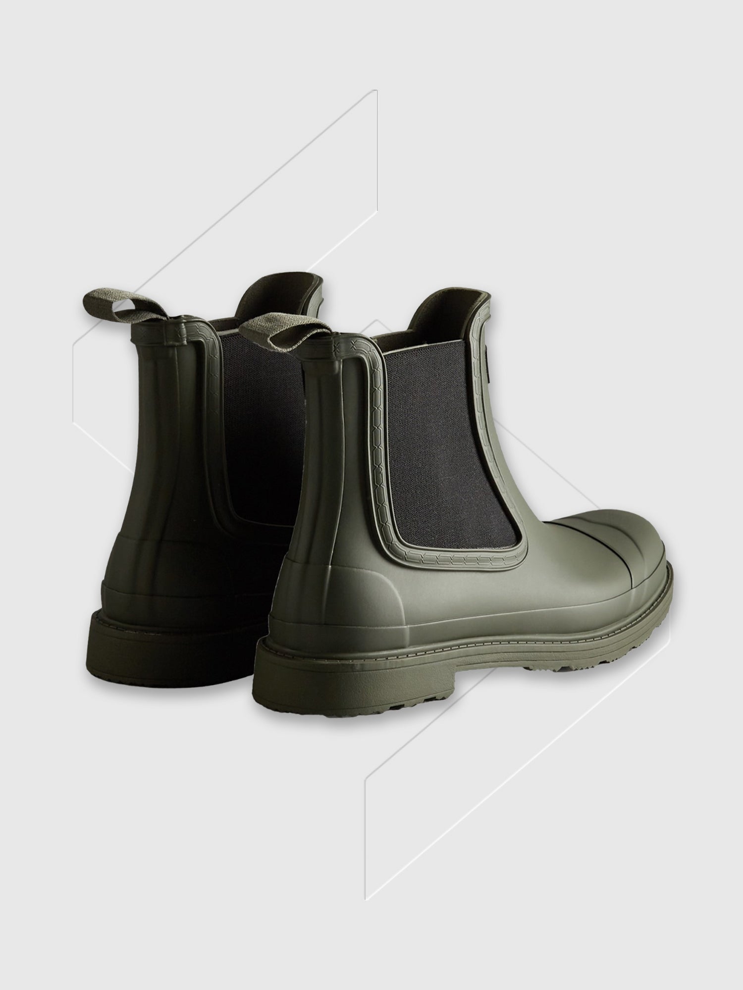 Hunter Commando Chelsea Boots Dark Olive from Saxumo.com