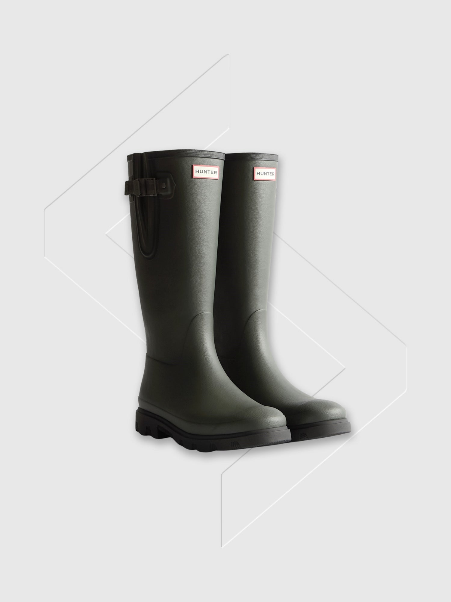 Hunter Downpour Adjustable Boot Dark Olive/Black from Saxumo.com