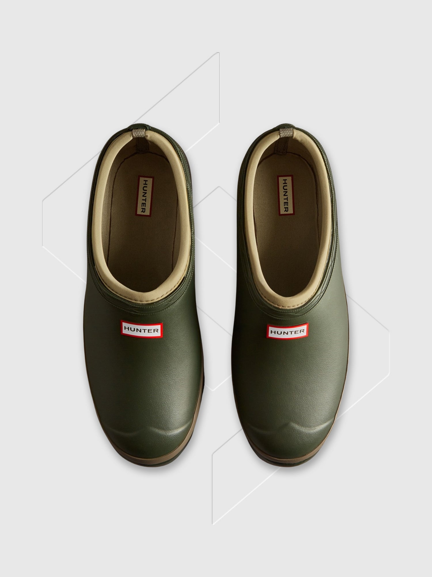 Hunter Gardener Clogs Dark Olive/Clay from Saxumo.com