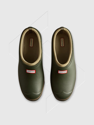 Hunter Gardener Clogs Dark Olive/Clay from Saxumo.com