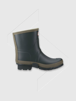 Hunter Gardener Short Wellington Boot Dark Olive/Clay from Saxumo.com