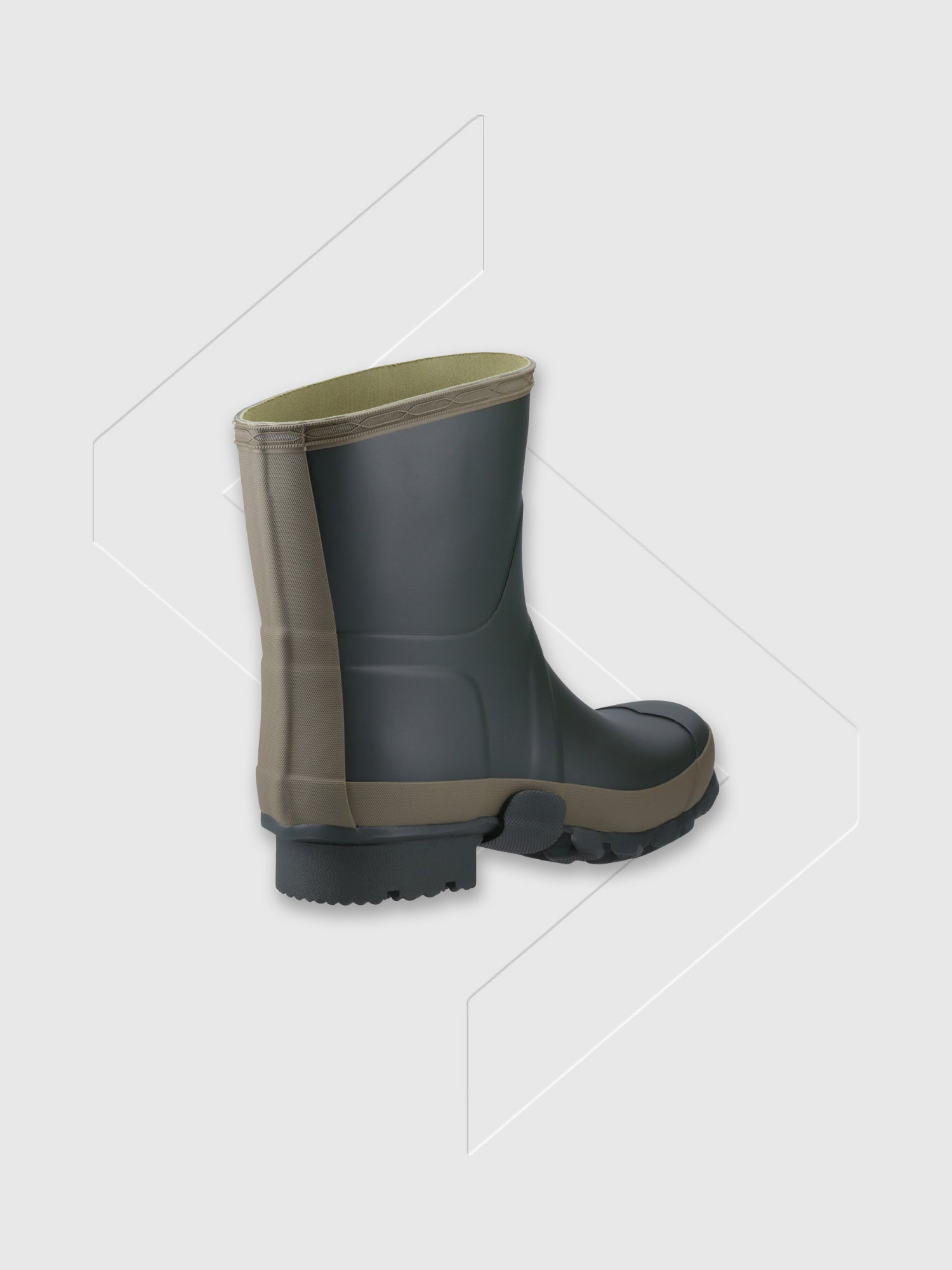 Hunter Gardener Short Wellington Boot Dark Olive/Clay from Saxumo.com