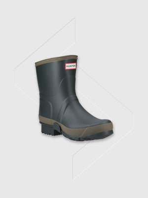 Hunter Gardener Short Wellington Boot Dark Olive/Clay from Saxumo.com