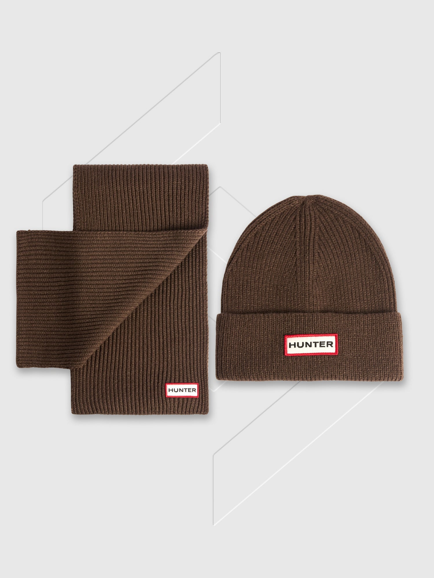 Hunter Jura Scarf and Beanie Hat Set Chocolate Brown from Saxumo.com
