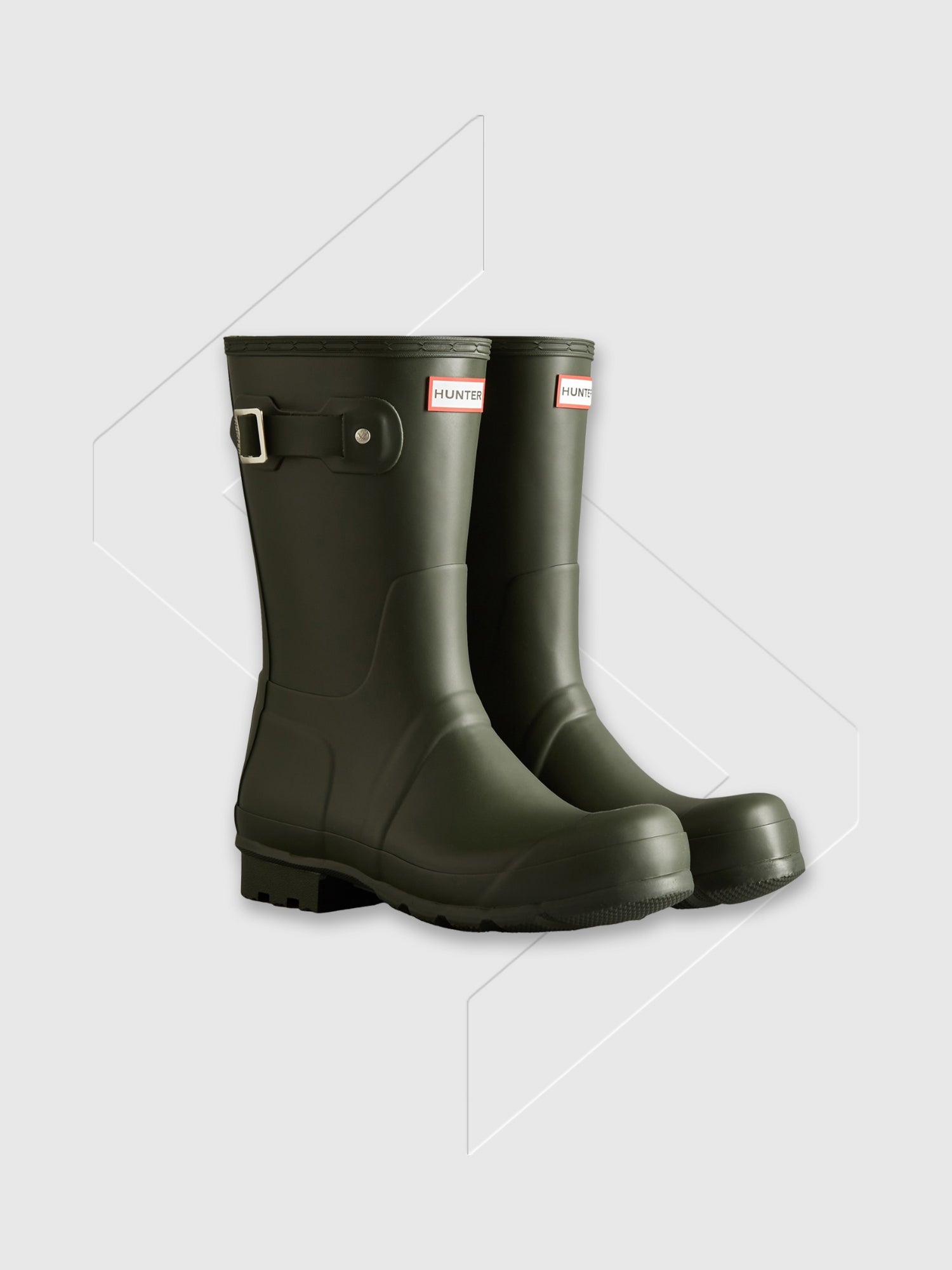 Hunter Original Short Wellington Boots Dark Olive from Saxumo.com