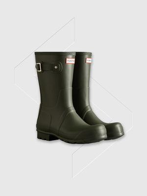 Hunter Original Short Wellington Boots Dark Olive from Saxumo.com