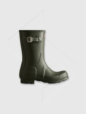 Hunter Original Short Wellington Boots Dark Olive from Saxumo.com