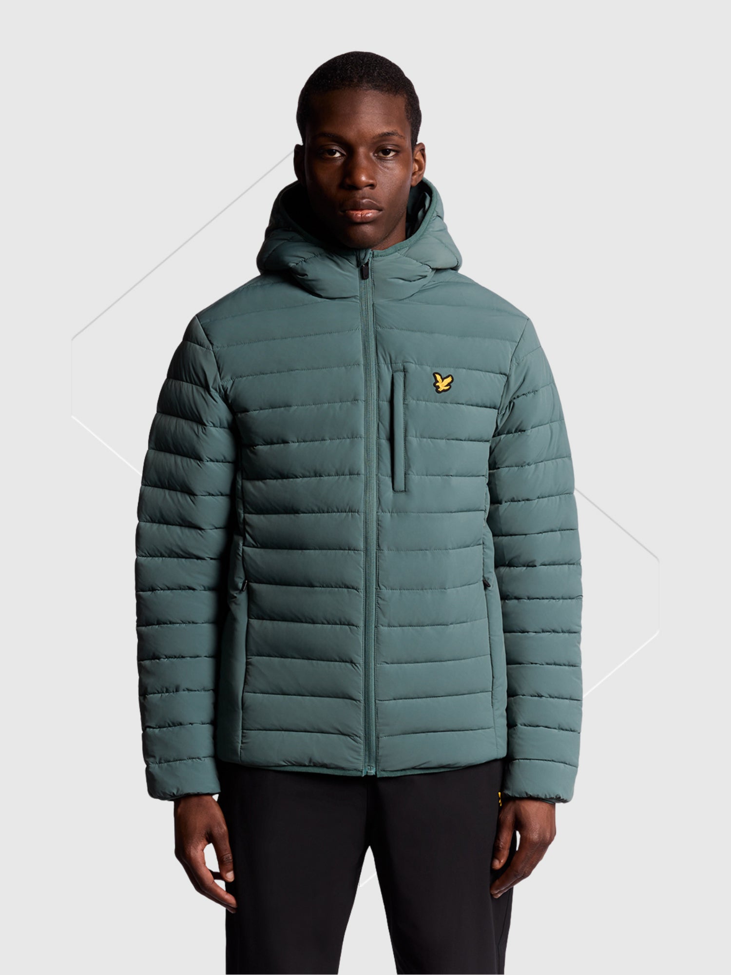 Lyle And Scott Stretch Lightweight Quilted Jacket Silver Pine from Saxumo.com