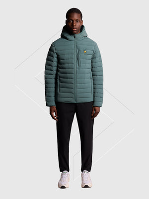 Lyle And Scott Stretch Lightweight Quilted Jacket Silver Pine from Saxumo