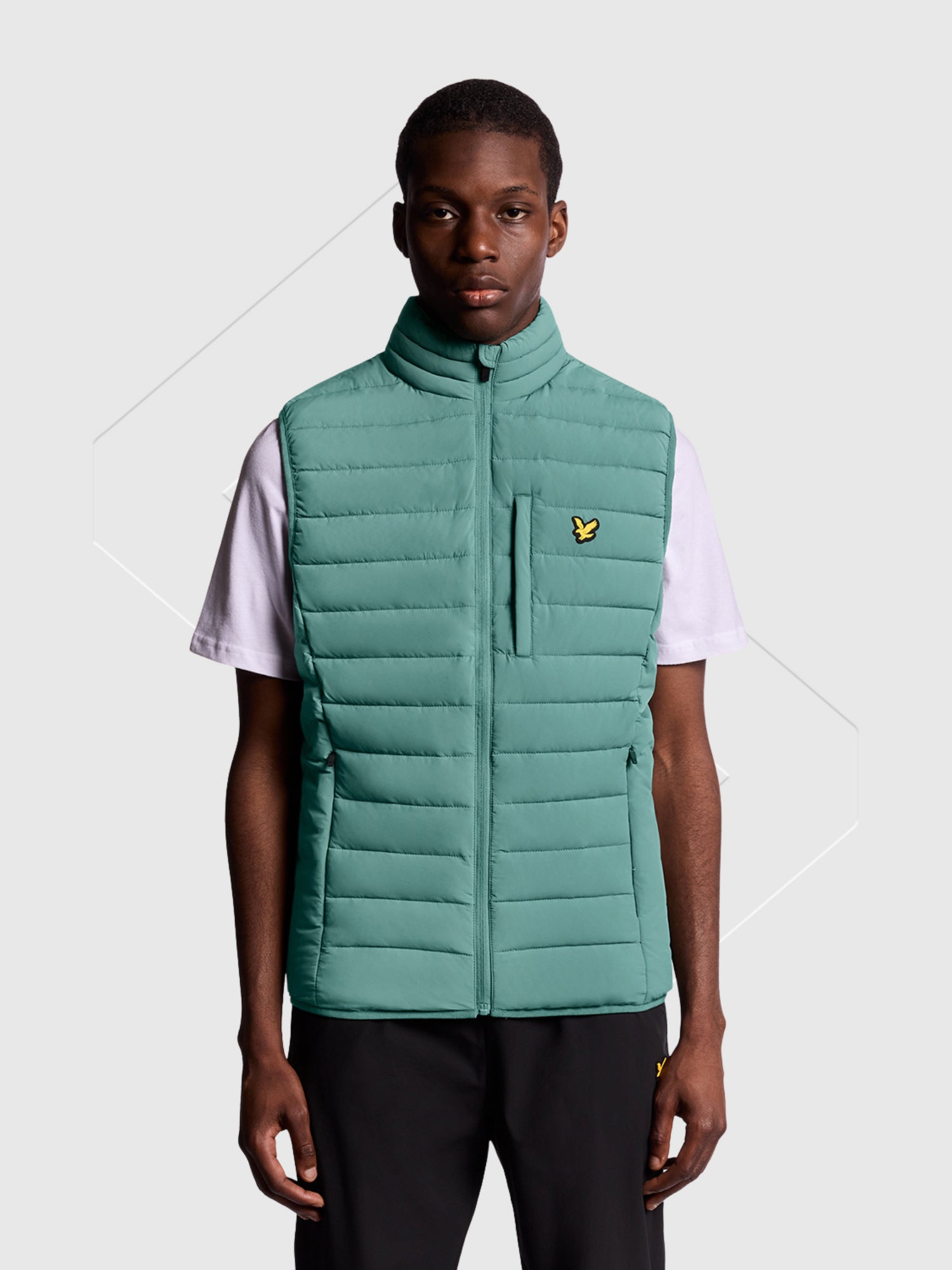 Lyle And Scott Stretch Lightweight Quilted Gilet Silver Pine from Saxumo.com