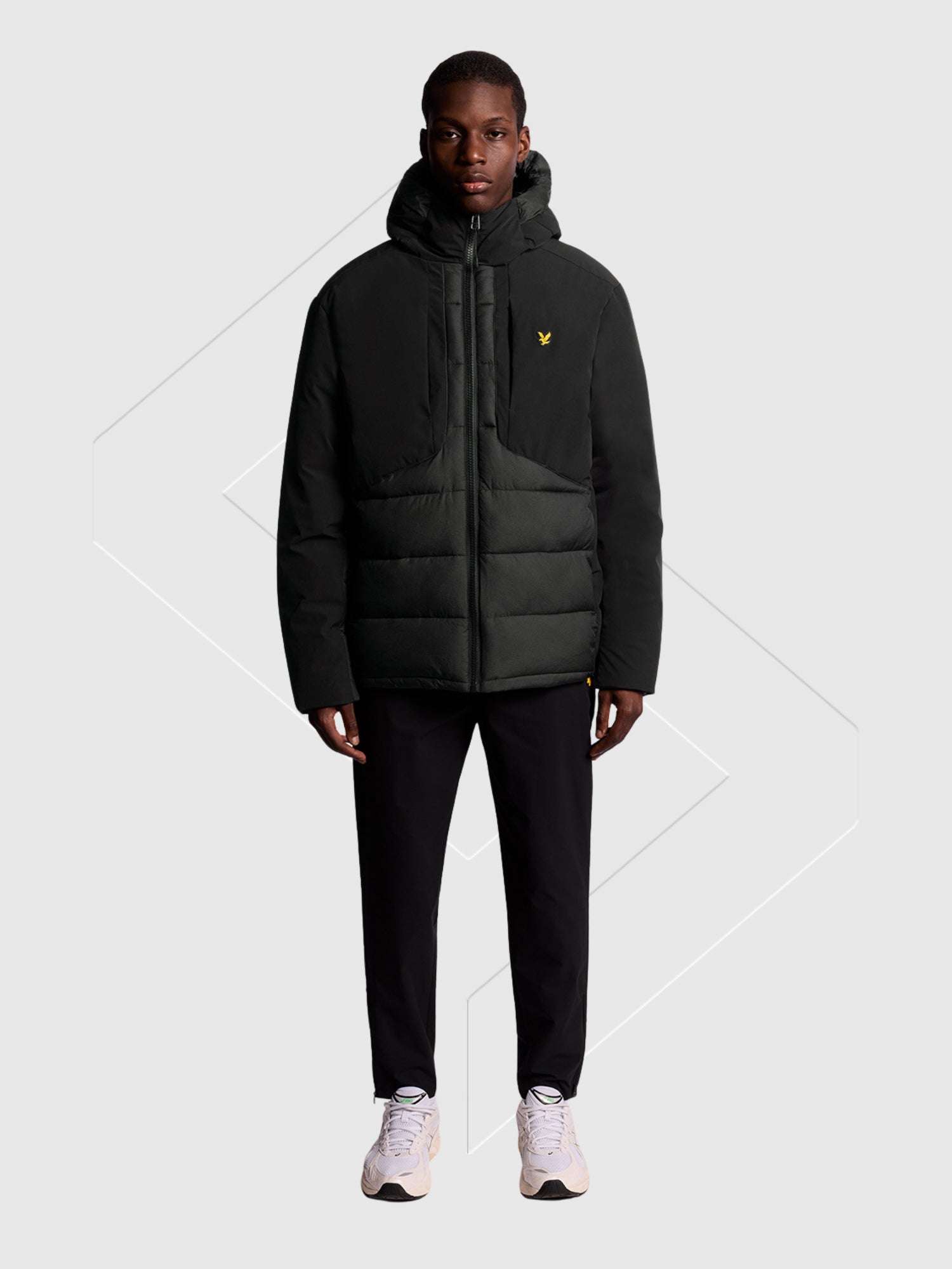 Lyle And Scott Wadded Hybrid Jacket Jet Black from Saxumo.com