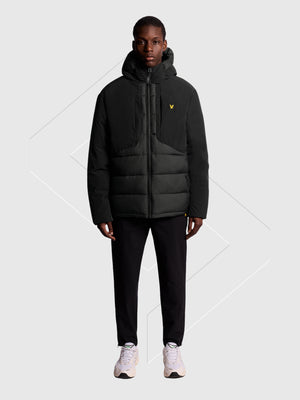 Lyle And Scott Wadded Hybrid Jacket Jet Black from Saxumo.com