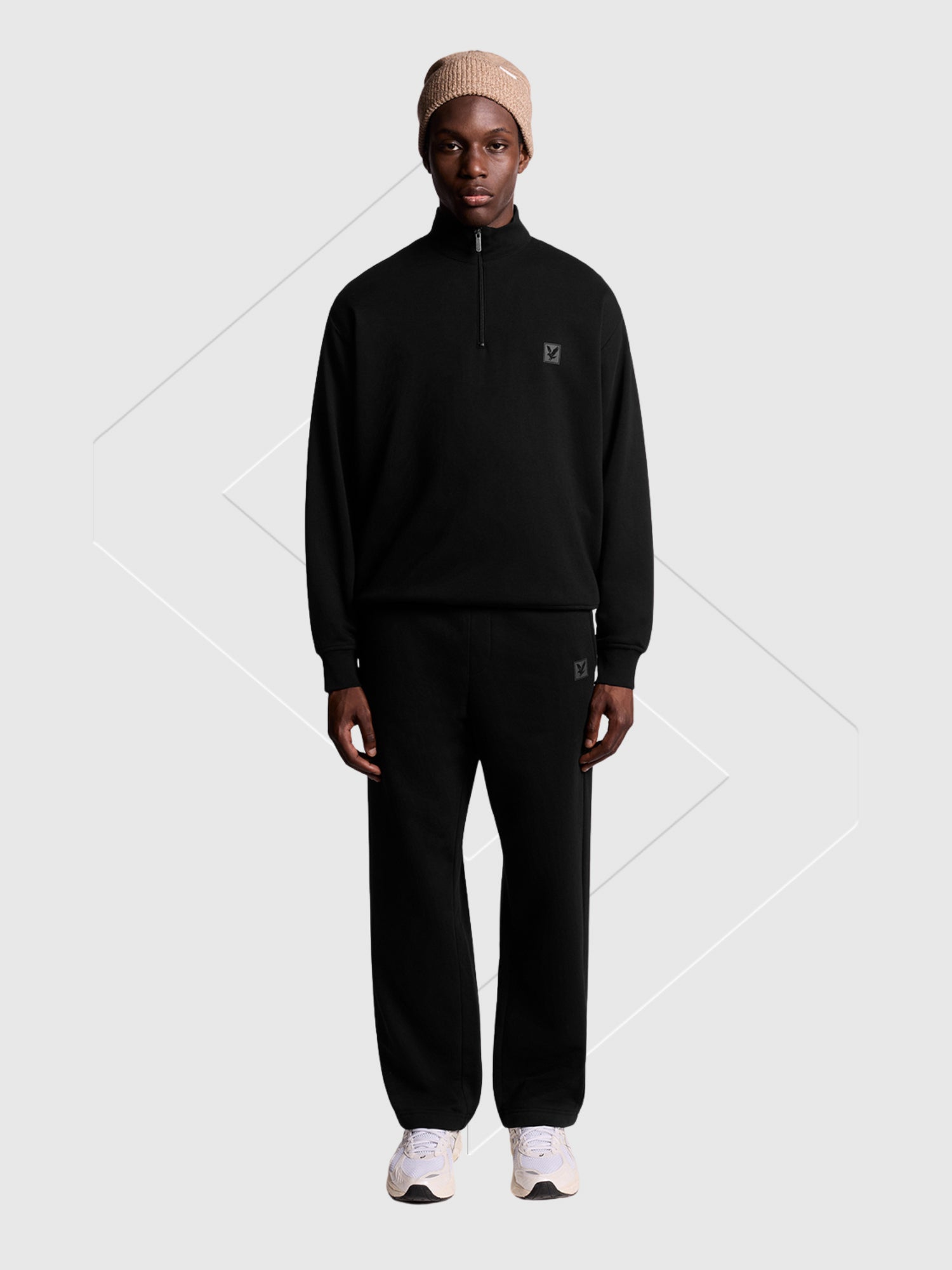 Lyle and Scott Loungewear 1/4 Zip Sweatshirt Jet Black from Saxumo
