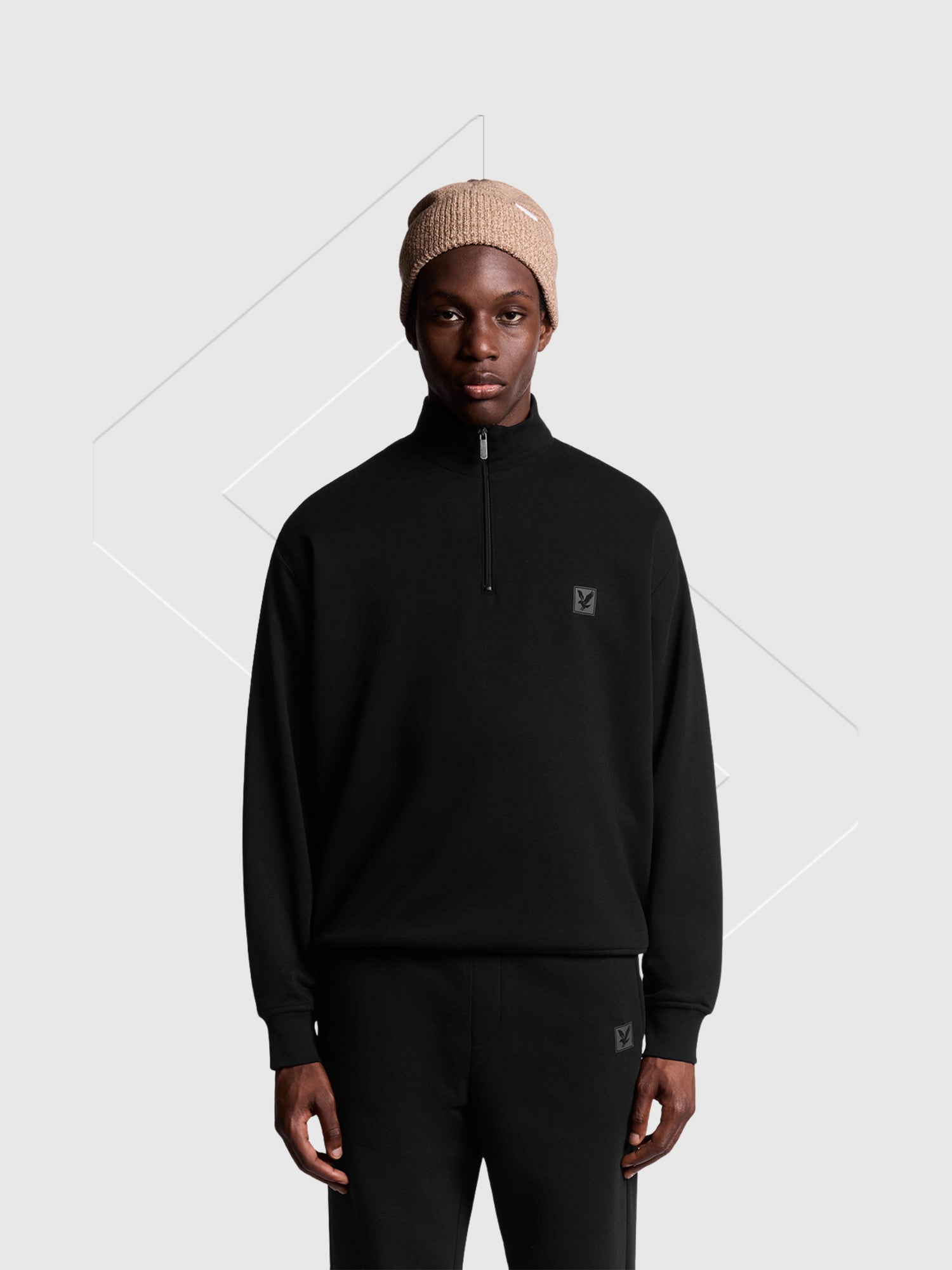 Lyle and Scott Loungewear 1/4 Zip Sweatshirt Jet Black from Saxumo