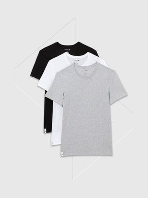 Lacoste 3 Pack Crew T-Shirt Black/Grey/Black from Saxumo
