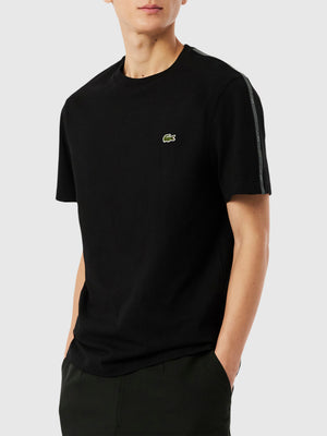 Lacoste Branded Stripe Band T-shirt/Pant Set Black from Saxumo.com