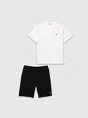 Lacoste Classic Fit T-shirt/Short Set White/Black from Saxumo