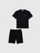 Lacoste Cotton Classic Fit T-Shirt/Short Set Black/Black from Saxumo