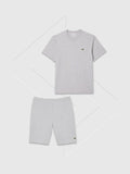 Lacoste Cotton T-Shirt/Short Set Silver Chine