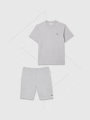 Lacoste Cotton T-Shirt/Short Set Silver Chine from Saxumo