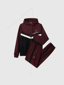 Lacoste Diamond Taffeta Tennis Tracksuit Set Bordeaux/Black/White from Saxumo