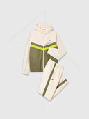 Lacoste Diamond Taffeta Tennis Tracksuit Set Khaki Green from Saxumo