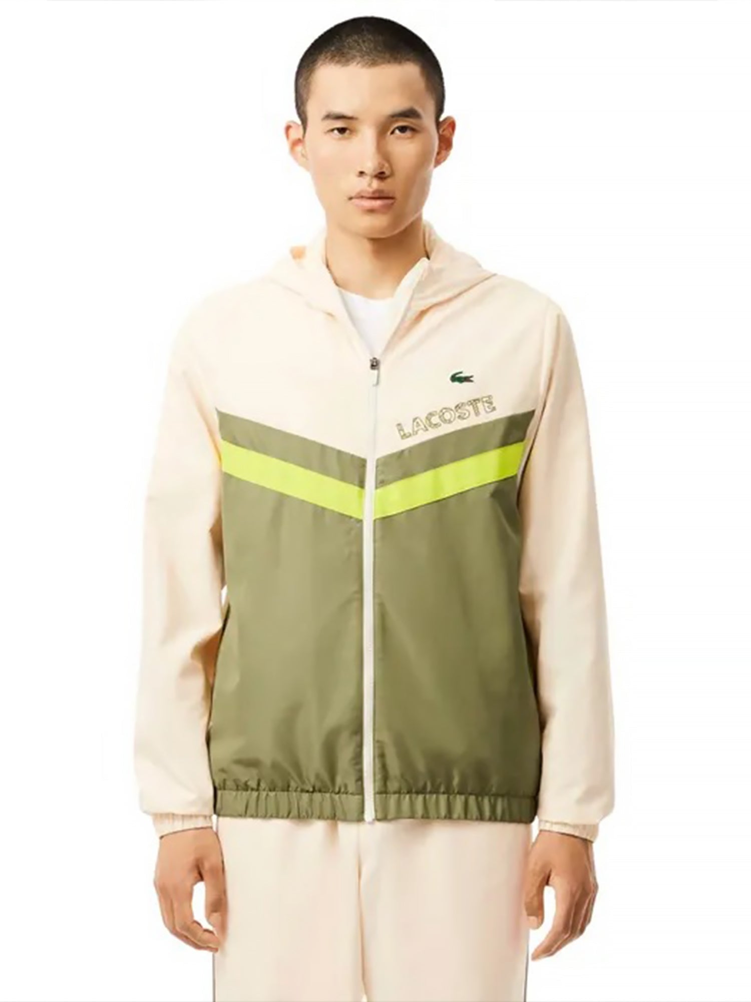 Lacoste Diamond Taffeta Tennis Tracksuit Set Khaki Green from Saxumo