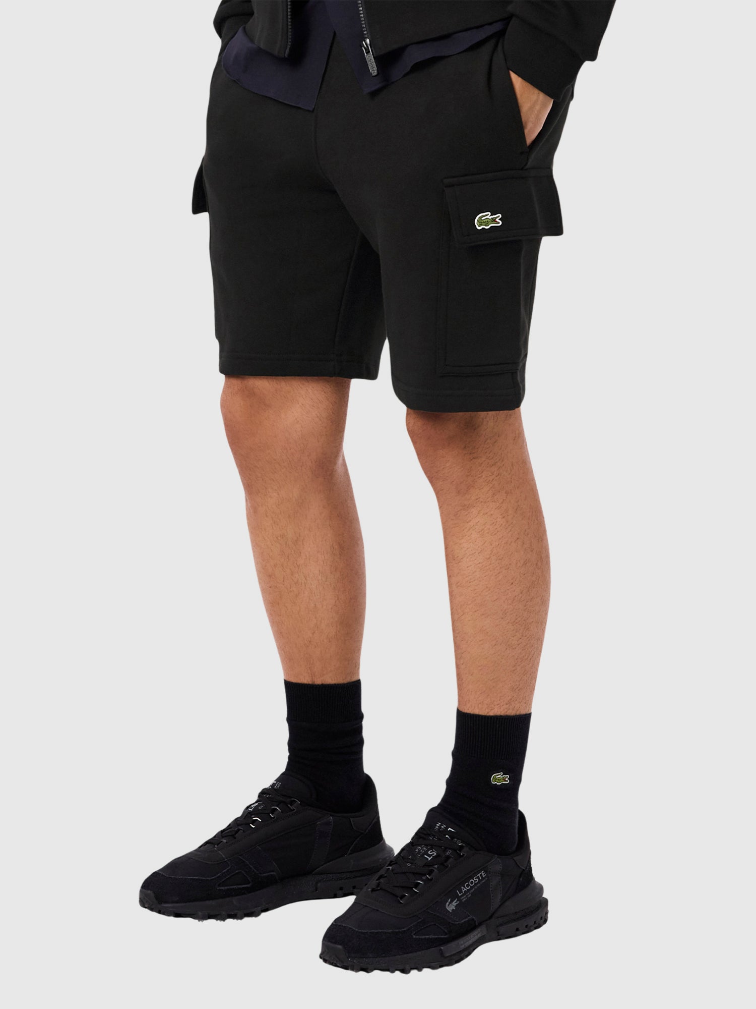 Lacoste Fleece Cargo Shorts Black from Saxumo.com